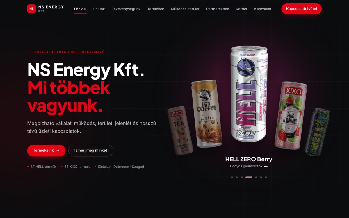A(z) NS Energy Kft. weboldal nyitóképe